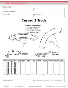 thumbnail of Curved Z Track Order Form